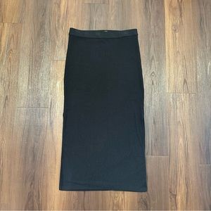 Abercrombie Ribbed Knit Midi Skirt - Black Medium NWT
